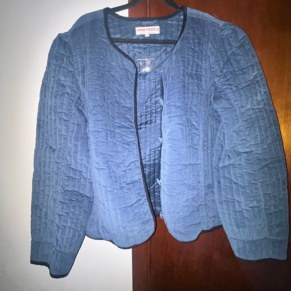 Free People Natalie Jacket-Women's Blue Quilted Jacket - Picture 4 of 7